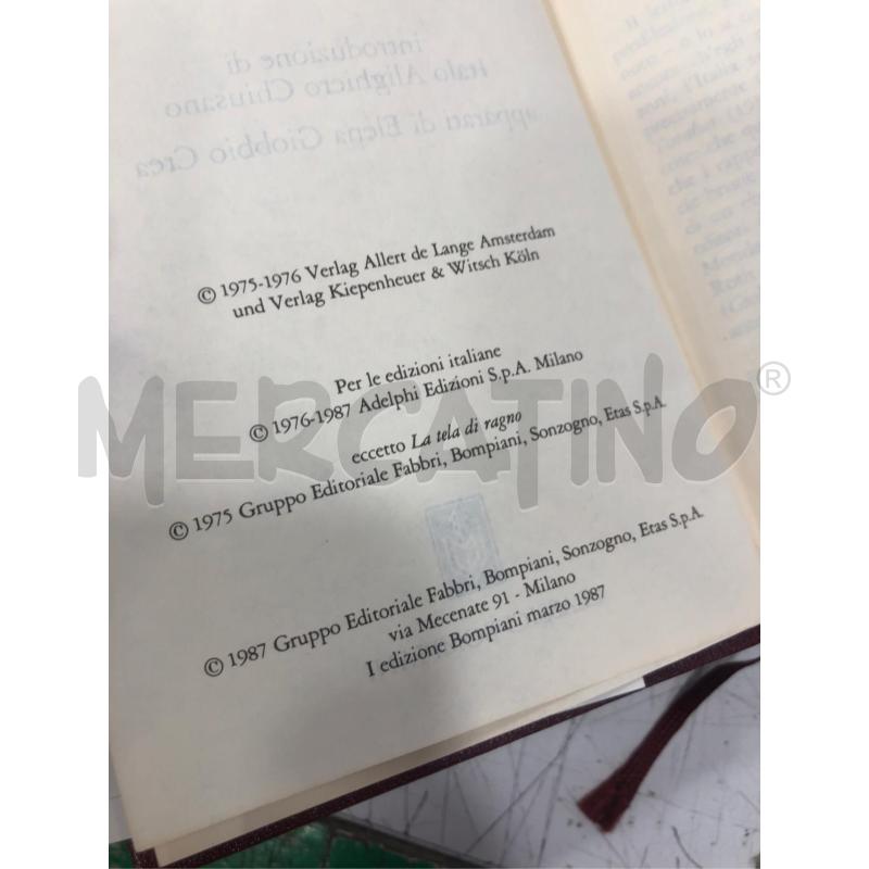 LIBRO JOSPEH ROTH OPERE CLASSICI BOMPIANI  | Mercatino dell'Usato Roma somalia 4