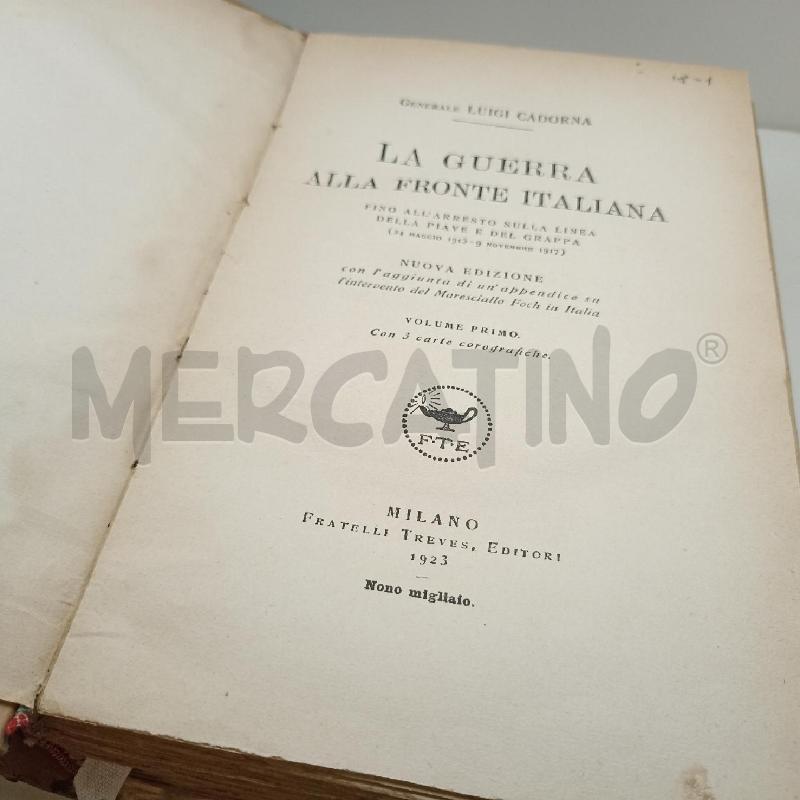 LIBRO LA GUERRA ALLA FRONTE ITALIANA 1923 2 VOL IN 1 | Mercatino dell'Usato Roma somalia 2