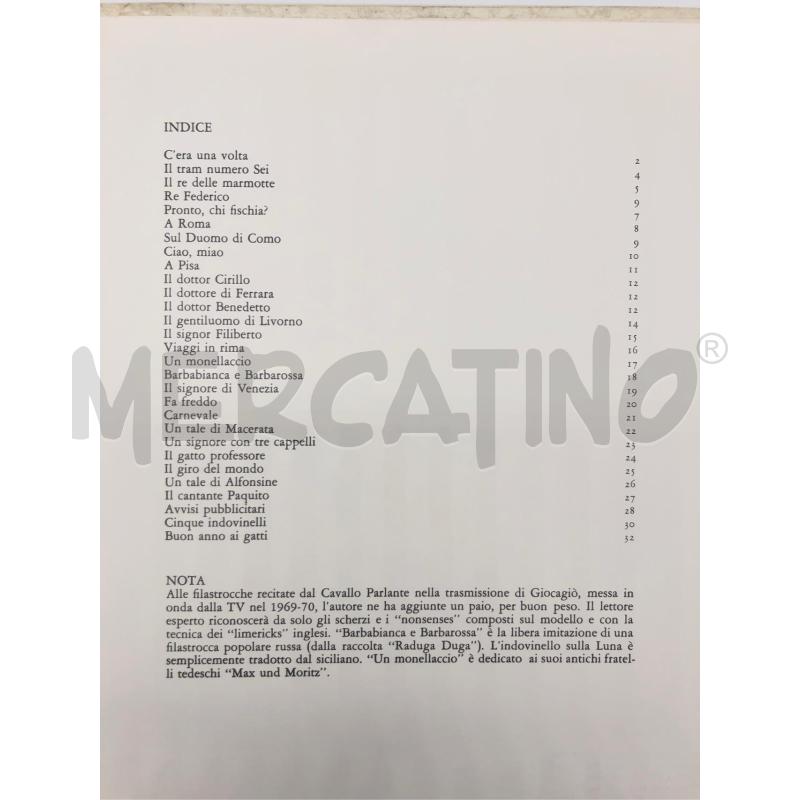 LIBRO LE FILASTROCCHE DEL CVALLO PARLANTE GIANNI RODARI | Mercatino dell'Usato Roma somalia 3