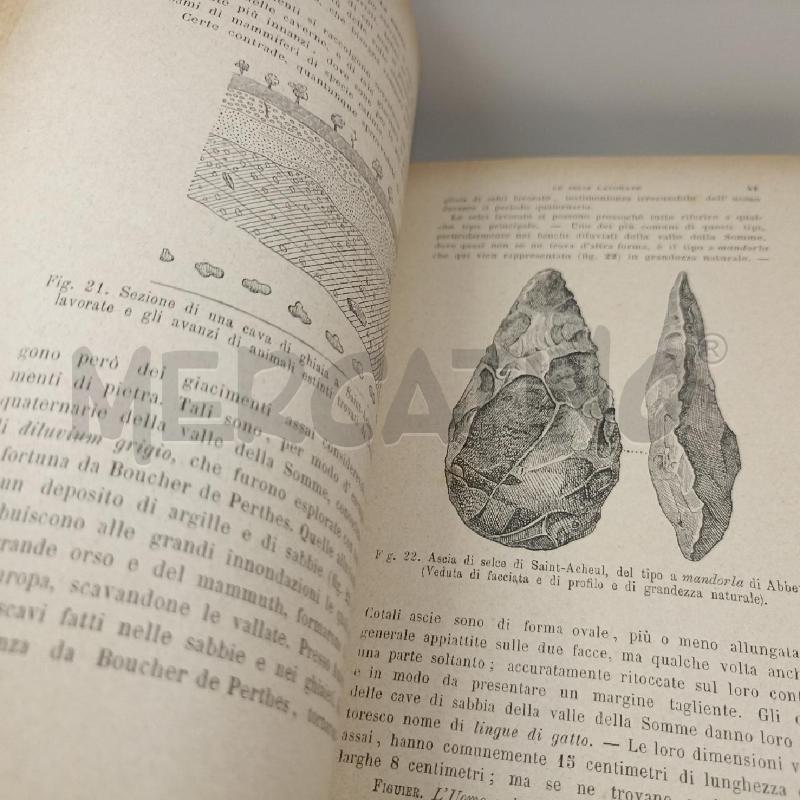 LIBRO L'UOMO PRIMITIVO LUIGI FIGUIER 1883 TREVE ED | Mercatino dell'Usato Roma somalia 4