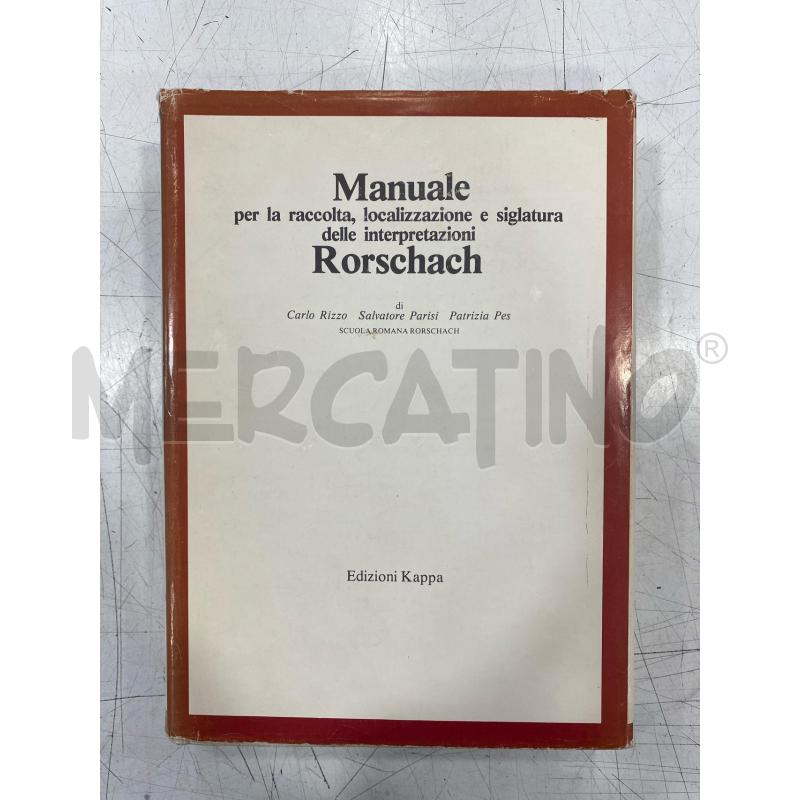 LIBRO MANUALE INTERPRETAZIONI RORSCHACH CON TAVOLE | Mercatino dell'Usato Roma somalia 1