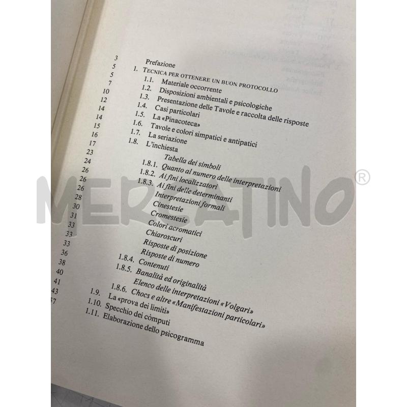 LIBRO MANUALE INTERPRETAZIONI RORSCHACH CON TAVOLE | Mercatino dell'Usato Roma somalia 3