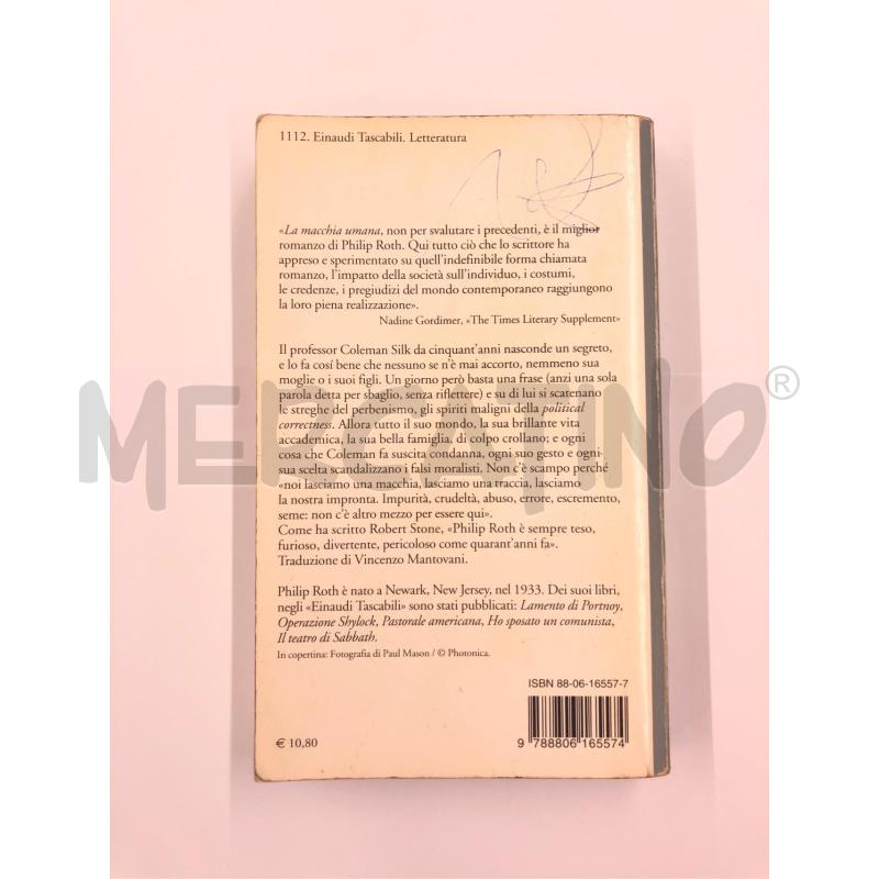 LIBRO PHILIP ROTH LA MACCHIA UMANA EINAUDI | Mercatino dell'Usato Roma somalia 2