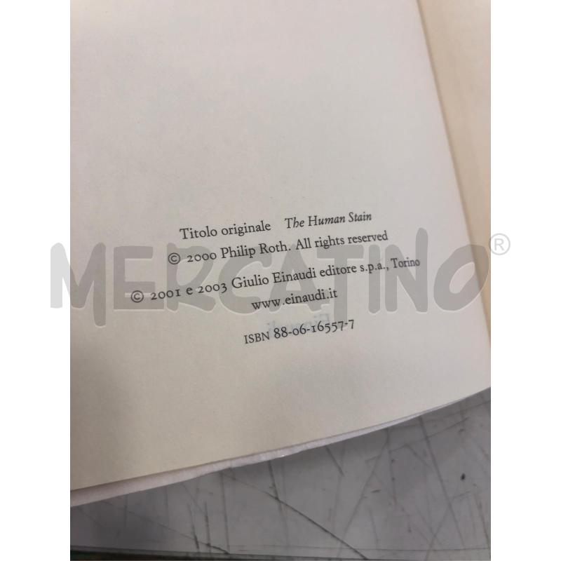LIBRO PHILIP ROTH LA MACCHIA UMANA EINAUDI | Mercatino dell'Usato Roma somalia 3