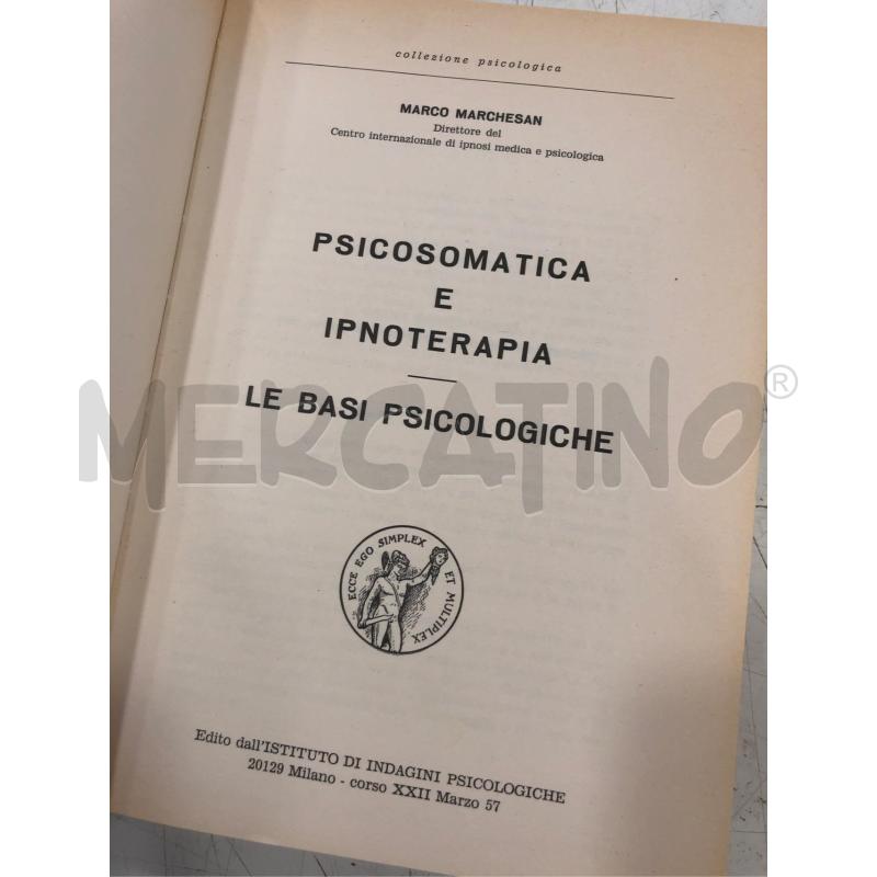 LIBRO PSICOSOMATICA E IPNOTERAPIA 1970 | Mercatino dell'Usato Roma somalia 2