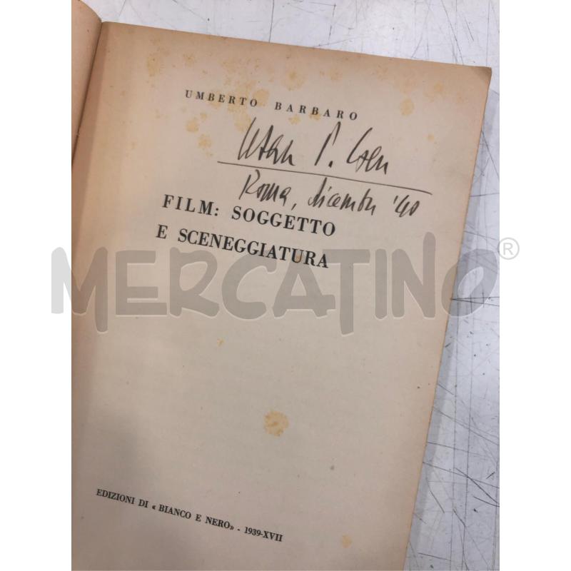 LIBRO VECCHIO FILM SOGGETTO E SCENEGGIATURA | Mercatino dell'Usato Roma somalia 2