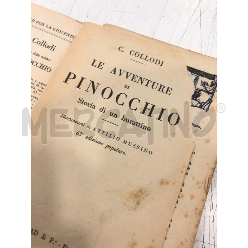 LIBRO VECCHIO PINOCCHIO CON DIFETTI 1931 | Mercatino dell'Usato Roma somalia 2