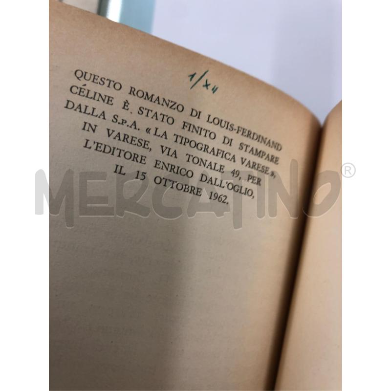 LIBRO VIAGGIO AL TERMINE DELLA NOTTE DALL'OGLIO 1962 | Mercatino dell'Usato Roma somalia 3