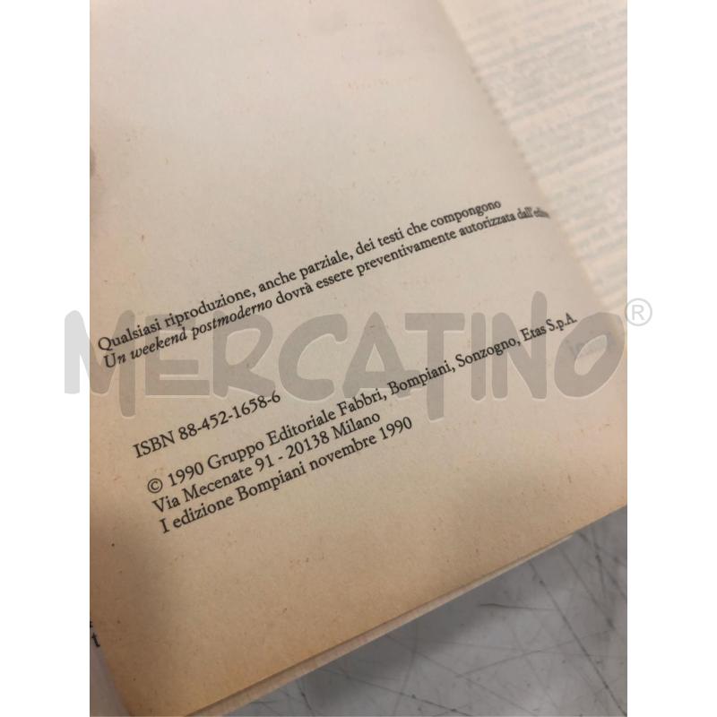 LIBRO VITTORIO TONDELLI WEEKEND POSTMODERNO I ED 1990 | Mercatino dell'Usato Roma somalia 2