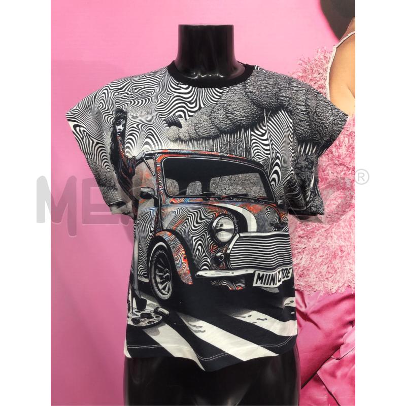 MAGLIA DONNA CUSTO NERA BIANC STAMPA OPTICAL NEW | Mercatino dell'Usato Roma somalia 1
