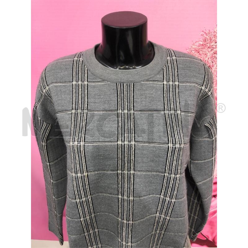 MAGLIA DONNA MAJE GRIGIO RIGHE NERE BIANCHE | Mercatino dell'Usato Roma somalia 2