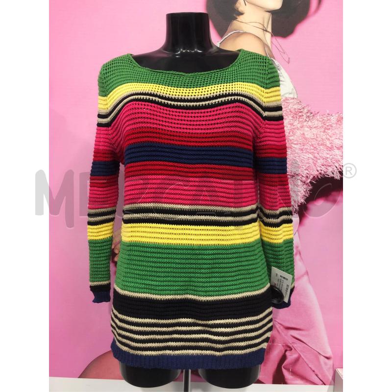 MAGLIONE DONNA MALIPARMI RIGHE FUCSIA VERDE | Mercatino dell'Usato Roma somalia 1