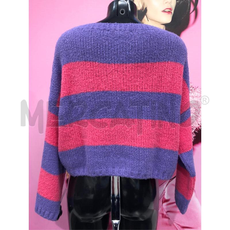 MAGLIONE DONNA MAX&CO RIGHE FUCSIA VIOLA | Mercatino dell'Usato Roma somalia 3