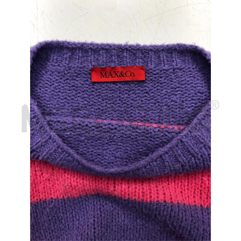 MAGLIONE DONNA MAX&CO RIGHE FUCSIA VIOLA | Mercatino dell'Usato Roma somalia 4