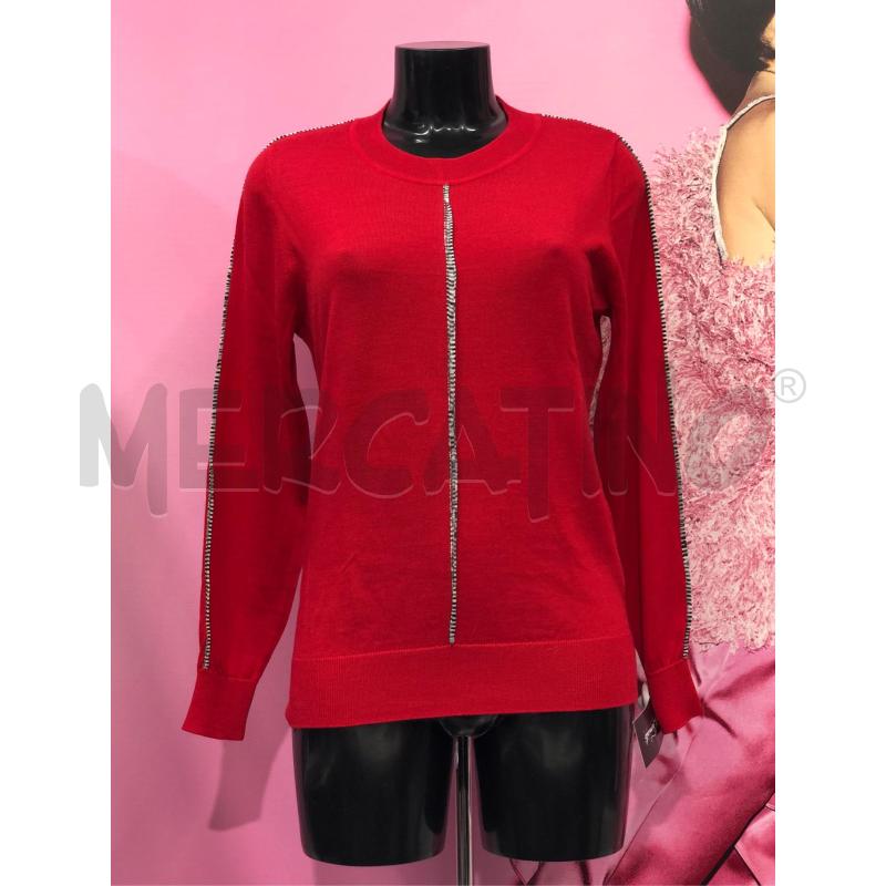 MAGLIONE DONNA SANDRO ROSO RIGHINA GRIGIO | Mercatino dell'Usato Roma somalia 1