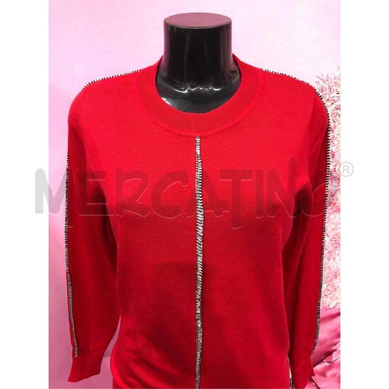 MAGLIONE DONNA SANDRO ROSO RIGHINA GRIGIO | Mercatino dell'Usato Roma somalia 2