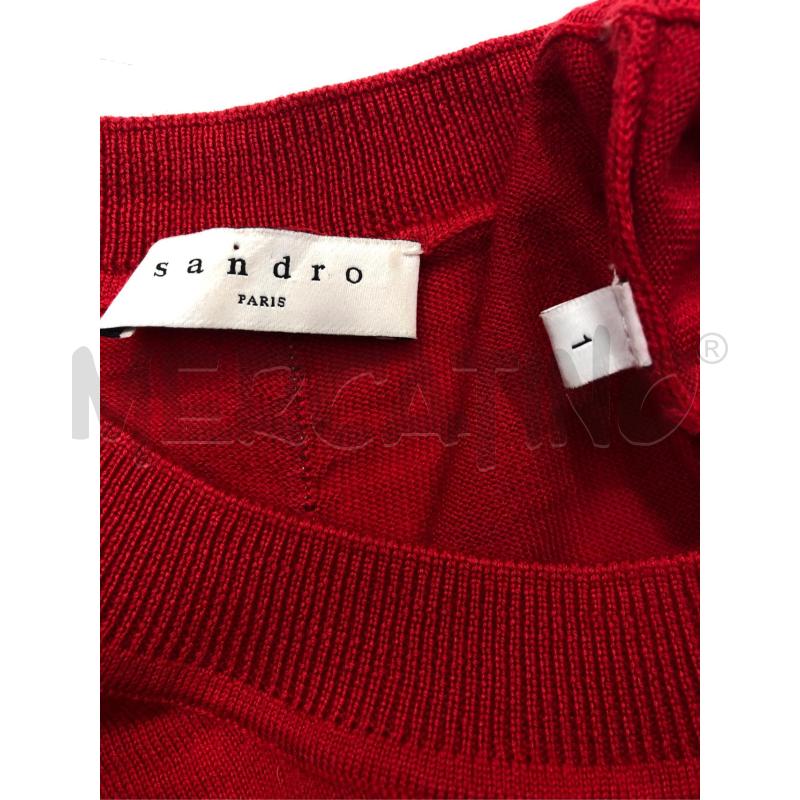 MAGLIONE DONNA SANDRO ROSO RIGHINA GRIGIO | Mercatino dell'Usato Roma somalia 5