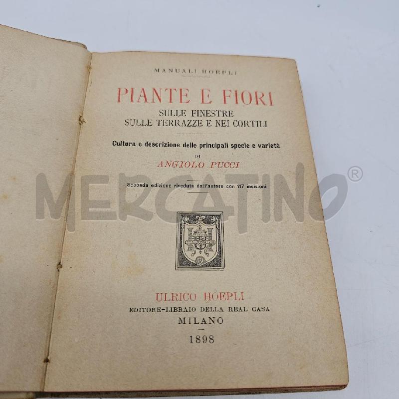 MANUALE HOEPLI PIANTE E FIORI 1898 | Mercatino dell'Usato Roma somalia 3