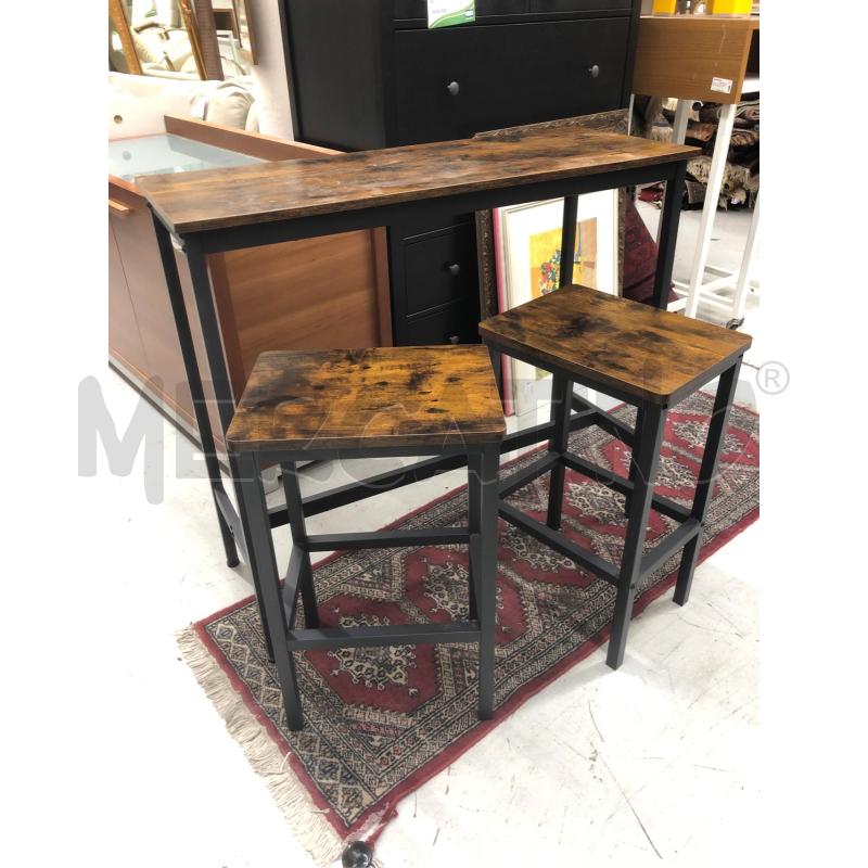 MOBILE ALTO +2 SGABELLI LEGNO/ MET | Mercatino dell'Usato Roma somalia 1