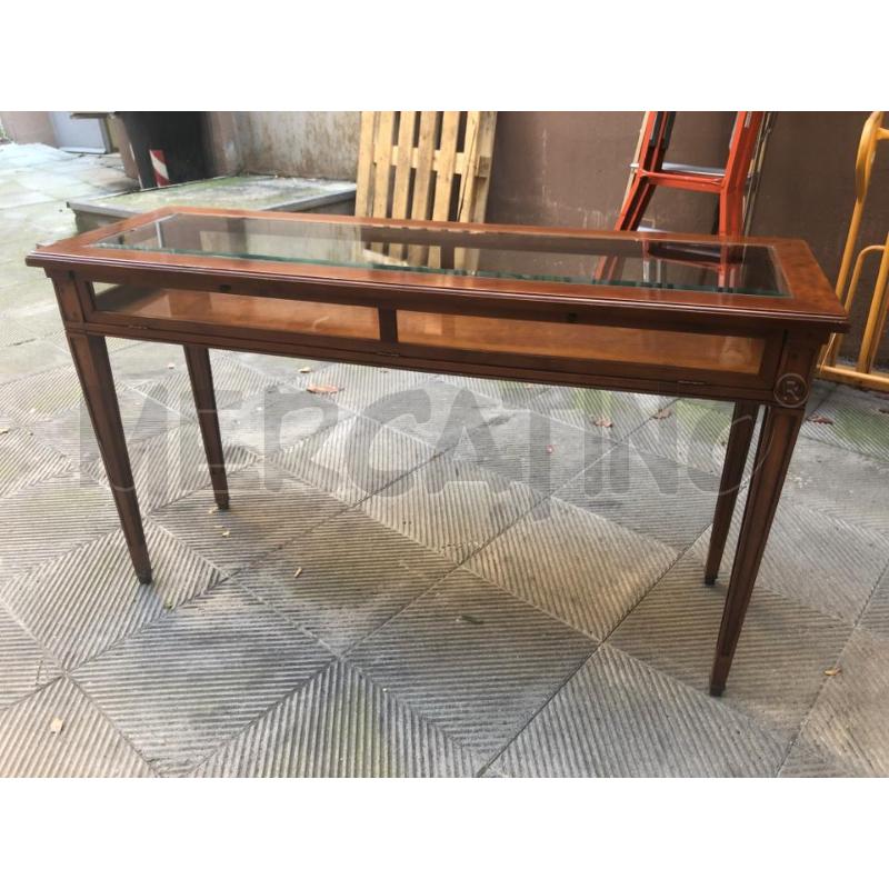 MOBILE CONSOLLE LEGNO PIANO VETRO MOLATO | Mercatino dell'Usato Roma somalia 1