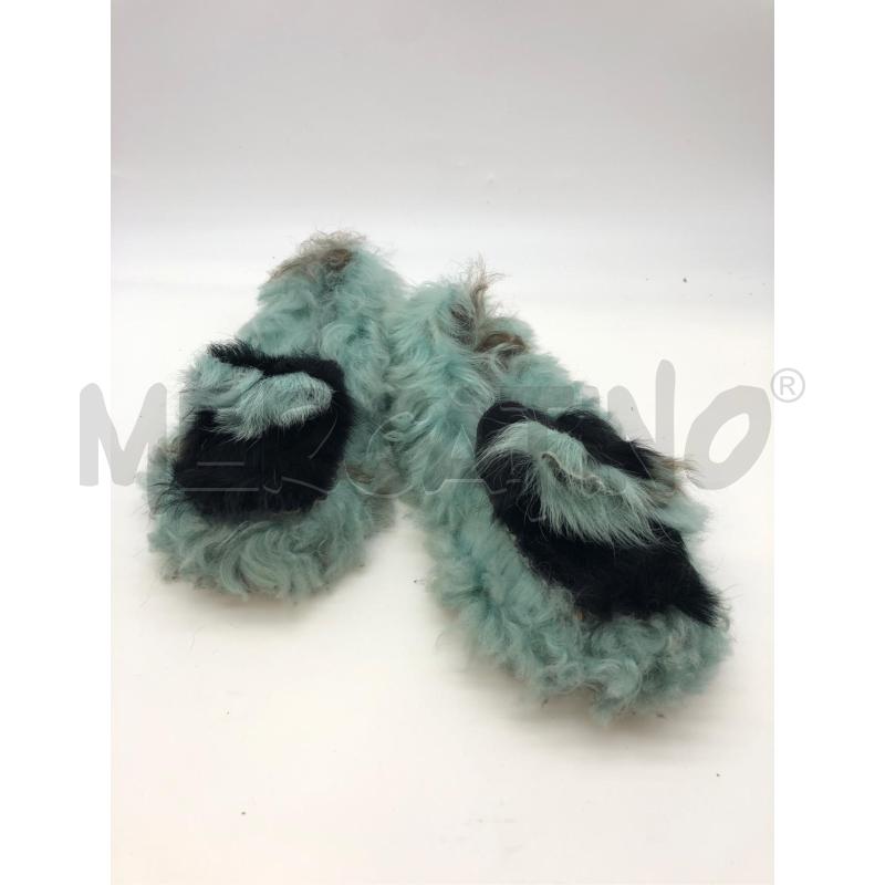 MOCASSINI DONNA PRADA AZZURRO NERO PELO  | Mercatino dell'Usato Roma somalia 1
