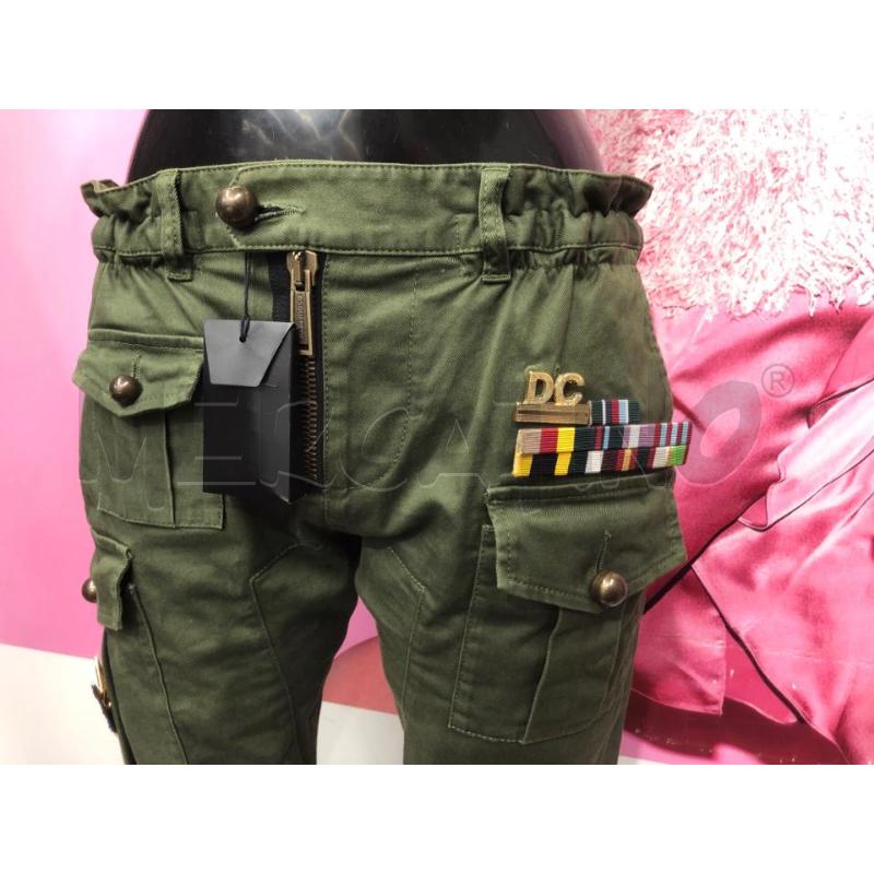 PANTALONE DONNA DSQUARED VERDE MIL PATCHES NEW  | Mercatino dell'Usato Roma somalia 2