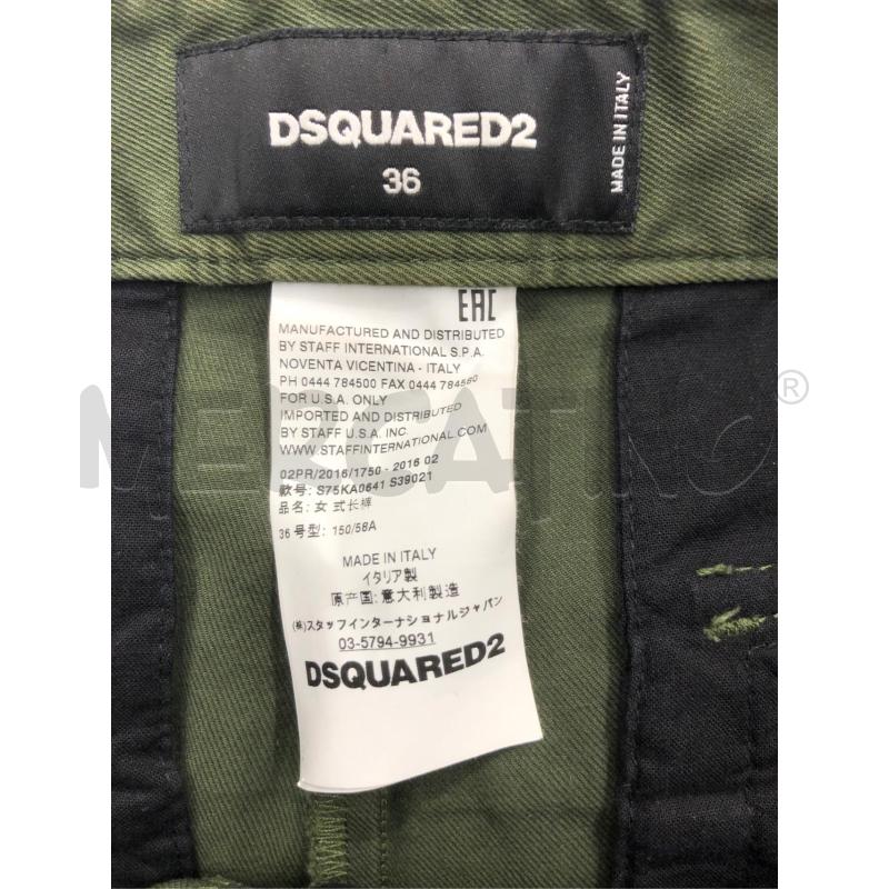 PANTALONE DONNA DSQUARED VERDE MIL PATCHES NEW  | Mercatino dell'Usato Roma somalia 5