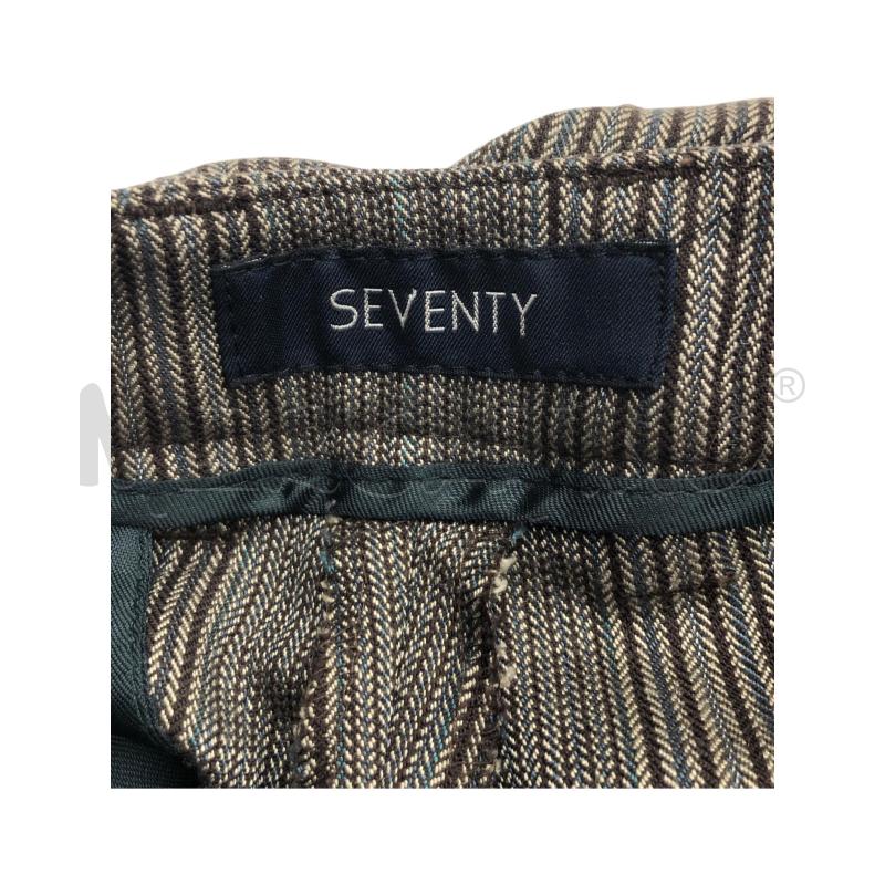 PANTALONE DONNA SEVENTY MARRONE RIGHINE AZZURRE   | Mercatino dell'Usato Roma somalia 3
