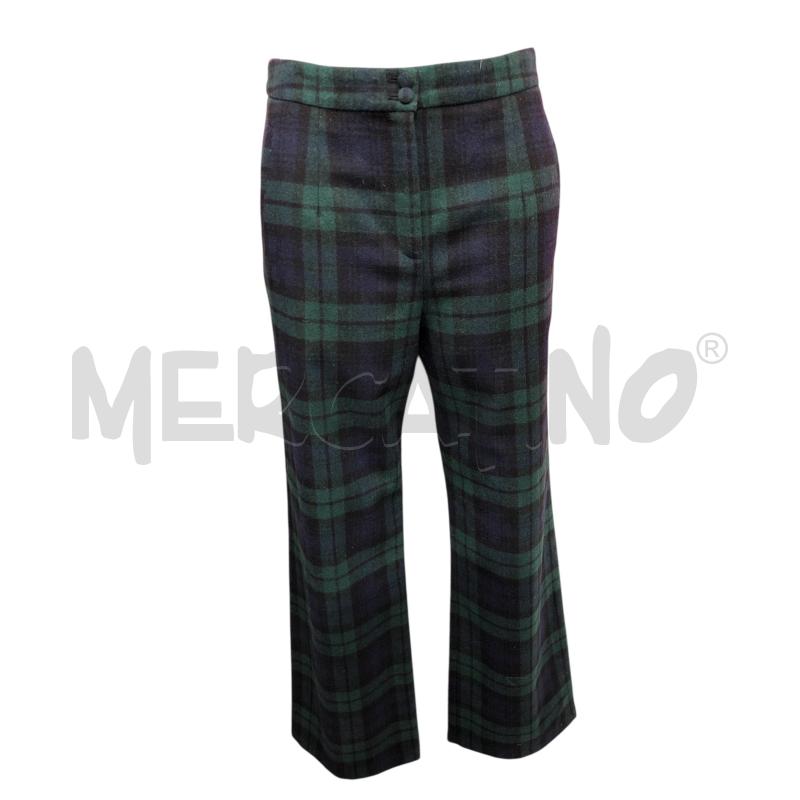 PANTALONE DONNA SEZANE VERDE BLU QUADRO  | Mercatino dell'Usato Roma somalia 1