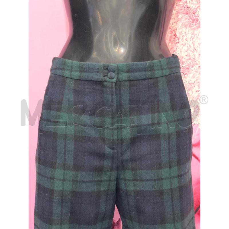 PANTALONE DONNA SEZANE VERDE BLU QUADRO  | Mercatino dell'Usato Roma somalia 4