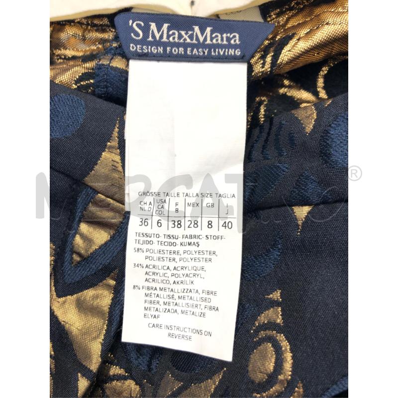 PANTALONE DONNA S'MAX MARA BLU DORATO | Mercatino dell'Usato Roma somalia 5
