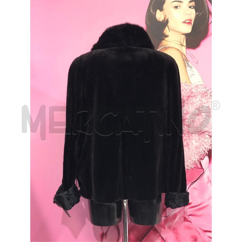PELLICCIA VISONE RASATO NERO PROFILI BLU BRILL | Mercatino dell'Usato Roma somalia 4