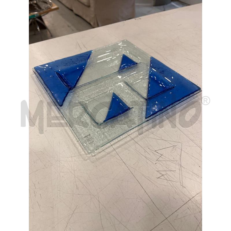 PIATTO DA SCRIVANIA MURANO QUADRATO BLU | Mercatino dell'Usato Roma somalia 2