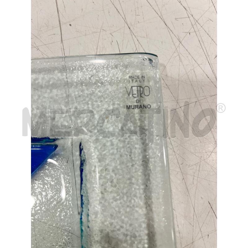 PIATTO DA SCRIVANIA MURANO QUADRATO BLU | Mercatino dell'Usato Roma somalia 3
