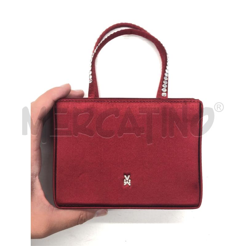 POCHETTE AMINA MUADDI ROSSA SETA SWAROVSKI  | Mercatino dell'Usato Roma somalia 1