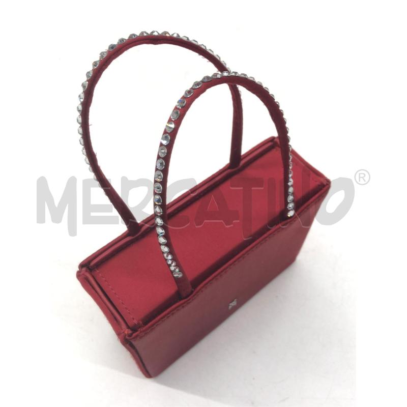 POCHETTE AMINA MUADDI ROSSA SETA SWAROVSKI  | Mercatino dell'Usato Roma somalia 2