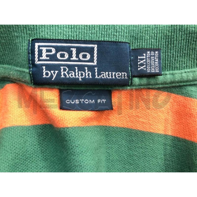 POLO UOMO RALPH LAUREN VERDE STRISCIA ARANCIO  | Mercatino dell'Usato Roma somalia 5