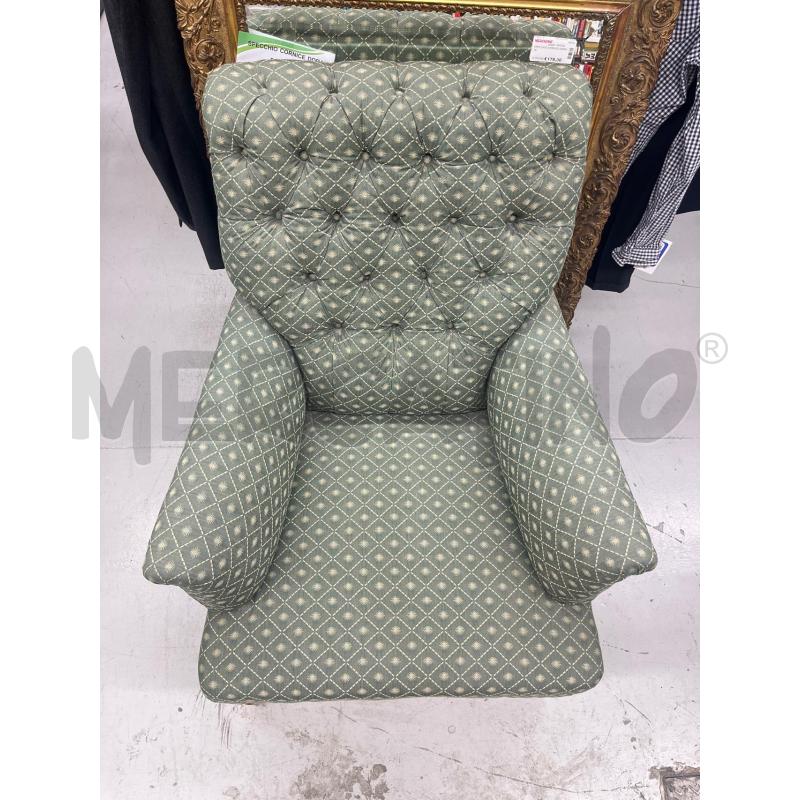 POLTRONA  CAPITONÈ VERDE ROMBI  | Mercatino dell'Usato Roma somalia 2