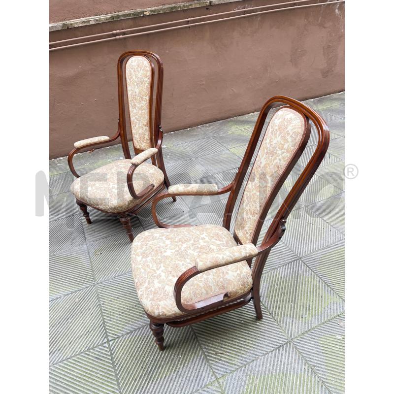 POLTRONE COPPIA FIORI  NOCE  | Mercatino dell'Usato Roma somalia 4