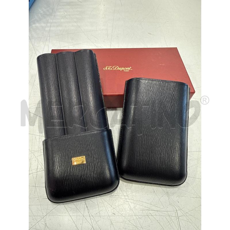 PORTASIGARI PELLE DUPONT NERO PICCOLI DIFETTI  | Mercatino dell'Usato Roma somalia 1