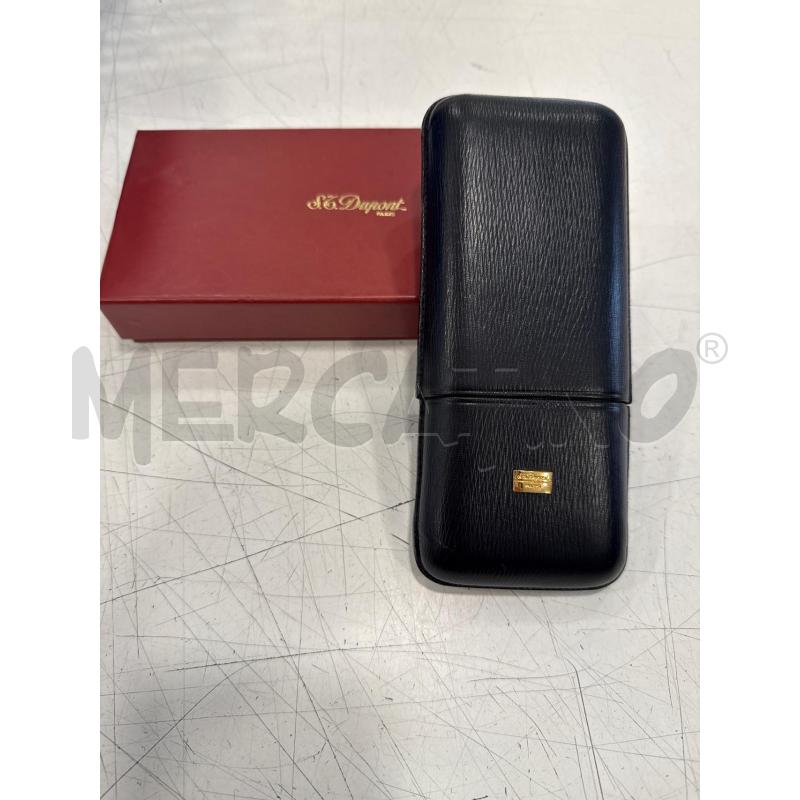 PORTASIGARI PELLE DUPONT NERO PICCOLI DIFETTI  | Mercatino dell'Usato Roma somalia 3