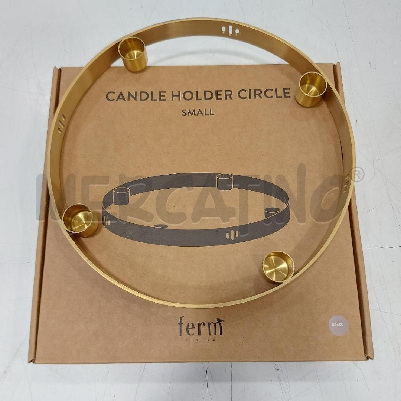 PORTA CANDELA CERCHIO DORATO FERM LIVING 3L | Mercatino dell'Usato Roma somalia 1
