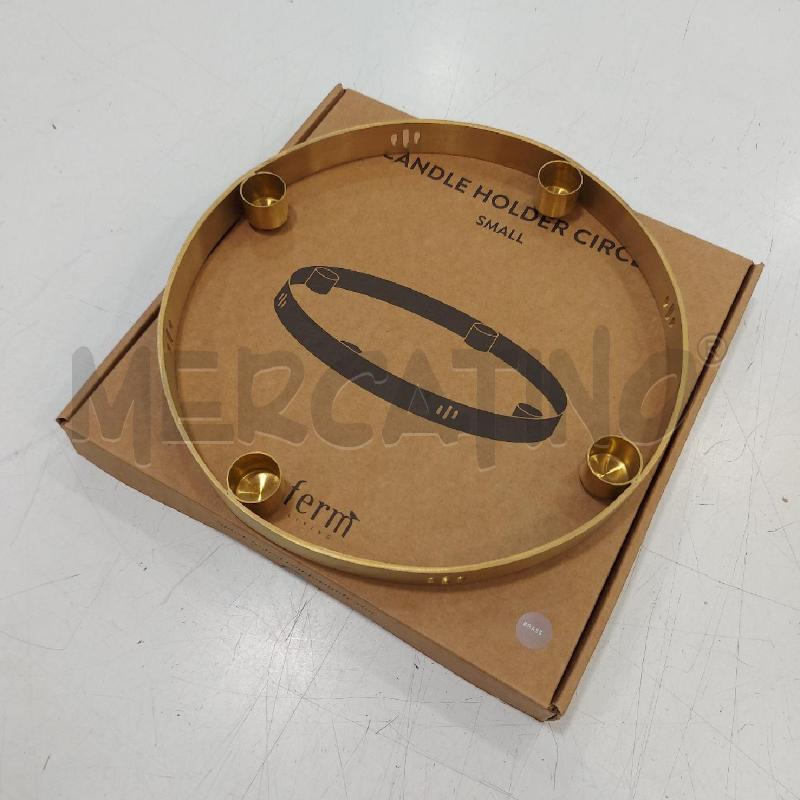 PORTA CANDELA CERCHIO DORATO FERM LIVING 3L | Mercatino dell'Usato Roma somalia 3