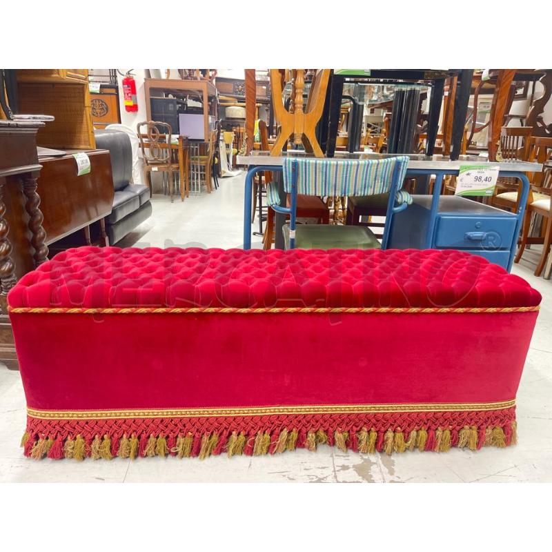 POUF  RETTANGOLARE BORDEAUX FRANGE  | Mercatino dell'Usato Roma somalia 2