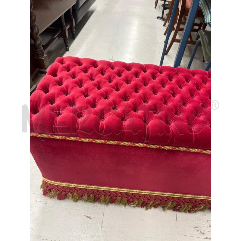 POUF  RETTANGOLARE BORDEAUX FRANGE  | Mercatino dell'Usato Roma somalia 3