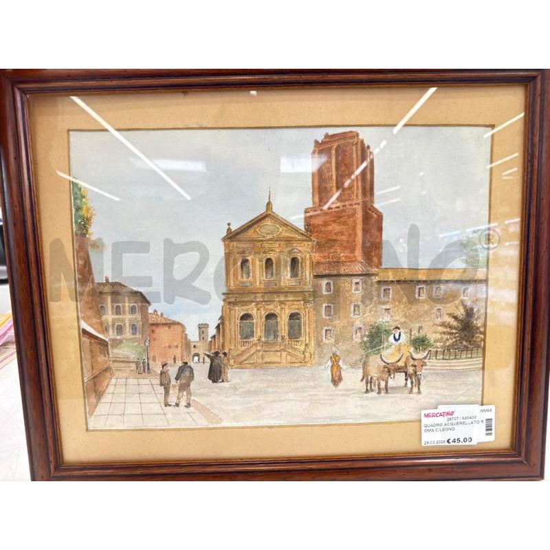 QUADRO ACQUERELLATO ROMA C/LEGNO  | Mercatino dell'Usato Roma somalia 1