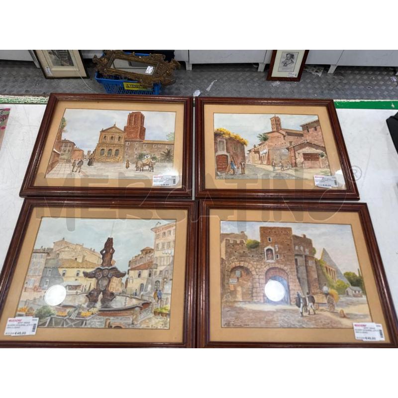 QUADRO ACQUERELLATO ROMA C/LEGNO  | Mercatino dell'Usato Roma somalia 2