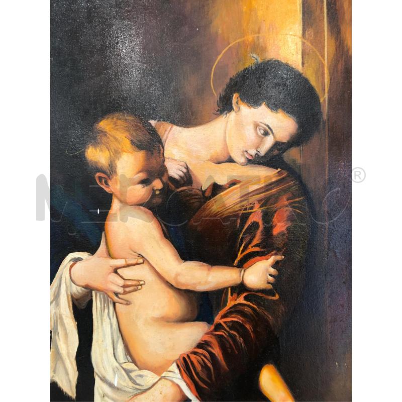 QUADRO CORNICE DORATA DONNA CON BAMBINO | Mercatino dell'Usato Roma somalia 2