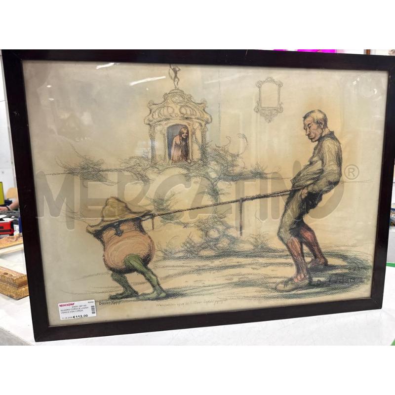 QUADRO CORNICE LEGNO UOMCO CON CORDA  | Mercatino dell'Usato Roma somalia 1