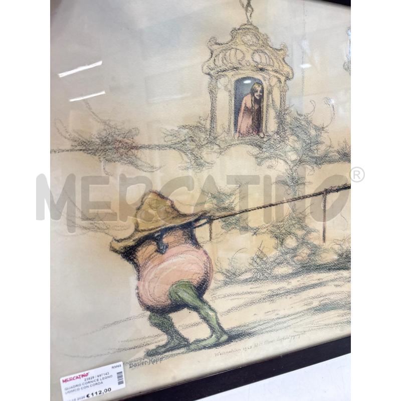 QUADRO CORNICE LEGNO UOMCO CON CORDA  | Mercatino dell'Usato Roma somalia 3